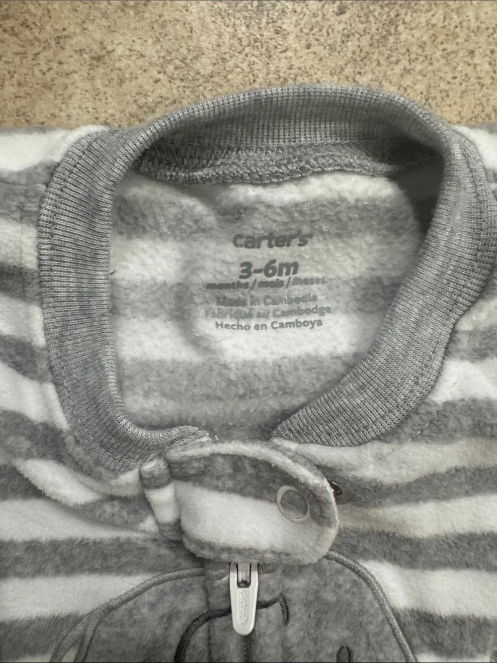 Carter’s Gray and White Striped Elephant Sleep Sack